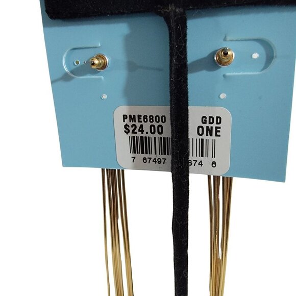 ❤️Long Metal Tassel Gold Tone Pierced Earrings NWT Retail $24 ❤️ - Picture 4 of 12